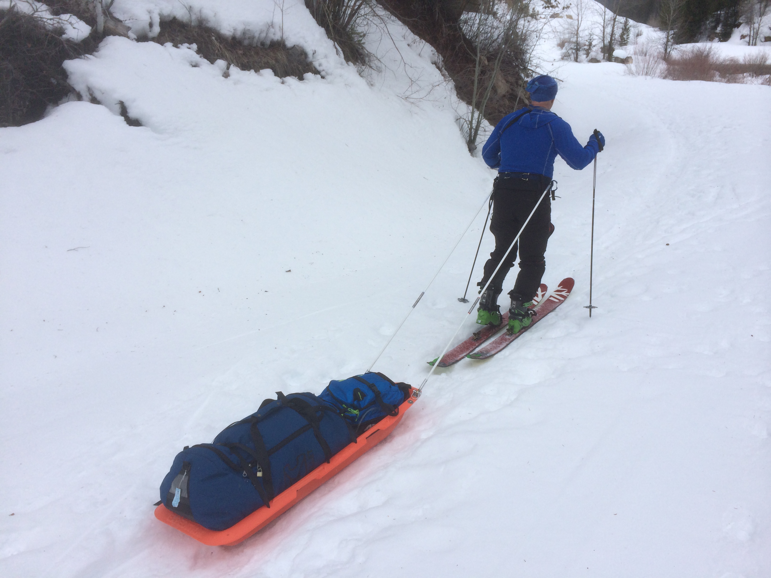 Ski Pulk sled, heavily loaded
