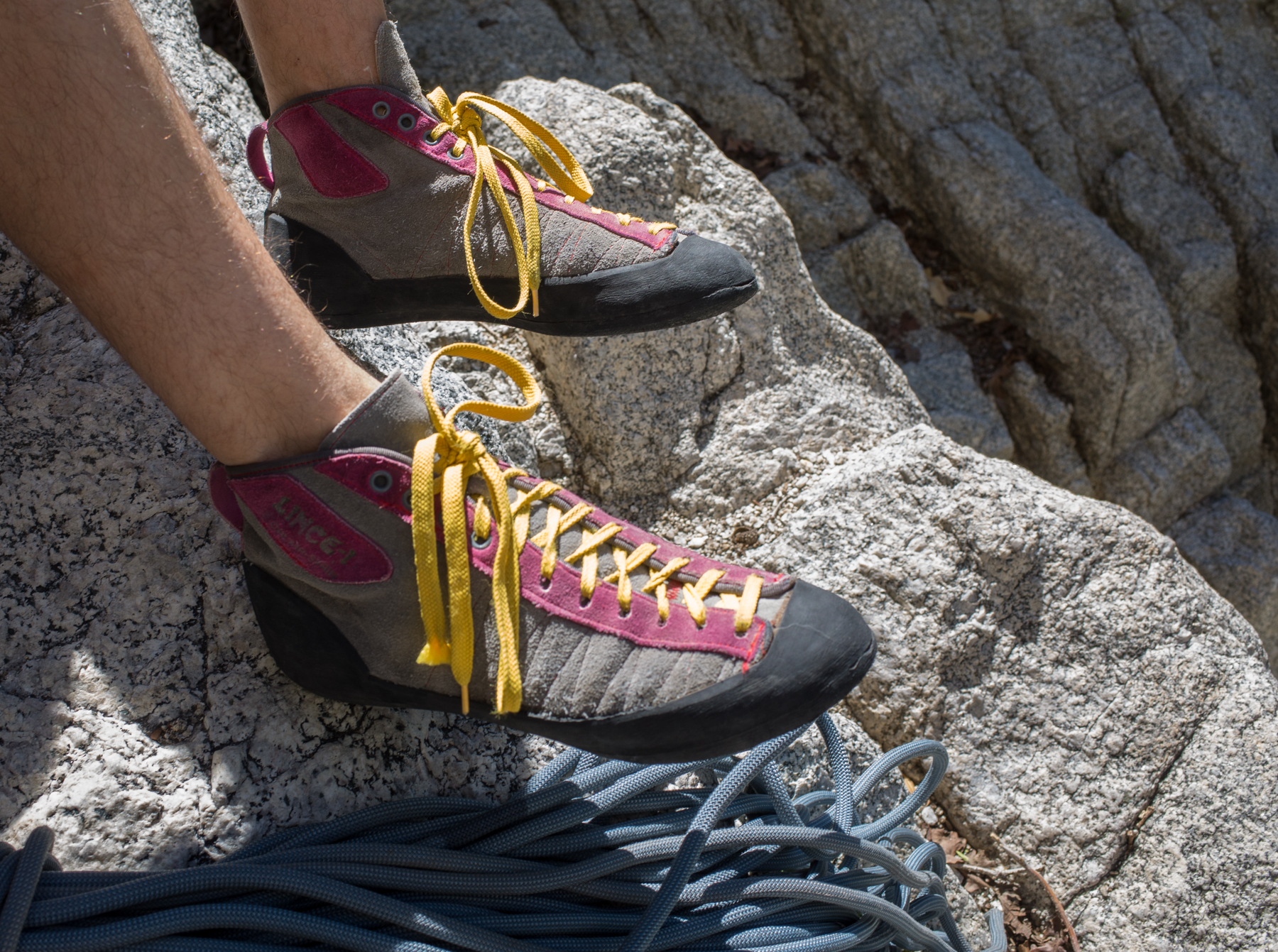 old school climbing shoes