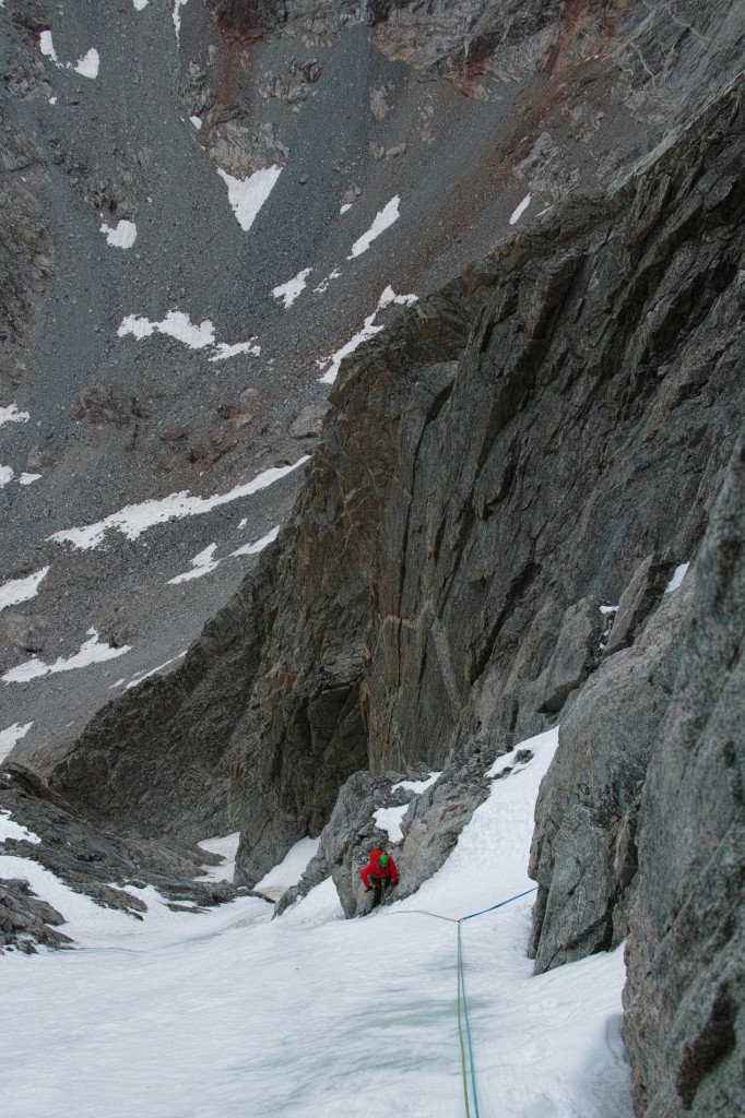 On the 2nd pitch of Tower 1 Gully