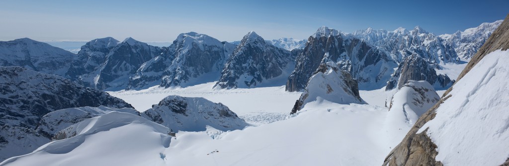 The view looking across the valley from high on Ham & Eggs