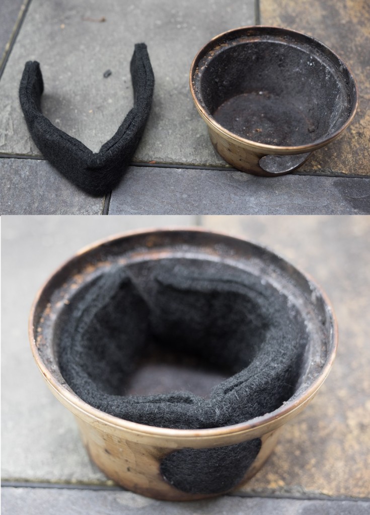 Fire Felt is used with alcohol fuel. It sits in the fire bowl. 